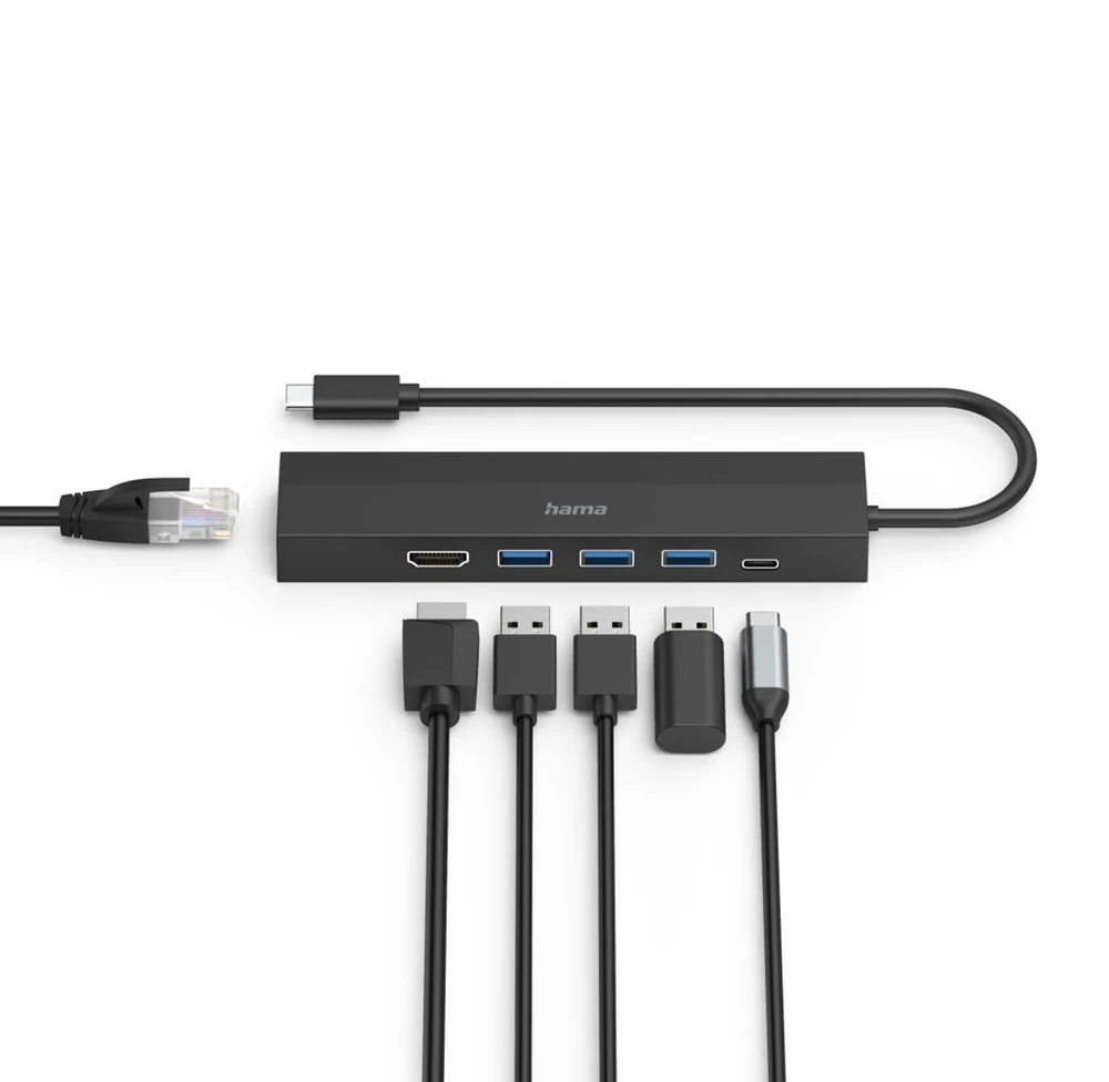 Carruzzo Hama 00200144 sąsajos šakotuvas USB 3.2 Gen 1 (3.1 Gen 1) Type-C 5000 Mbit/ai Juoda