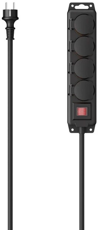 Hama Garden, Statyba, 4 SCHUKO lizdai, juodas, 4m, 3680W, IP44