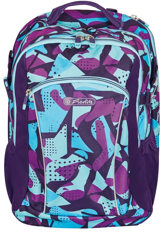 Carruzzo Herlitz Ultimate CamoPurple kuprinė Mokyklinė kuprinė Mėlyna, Violetinė Poliesteris