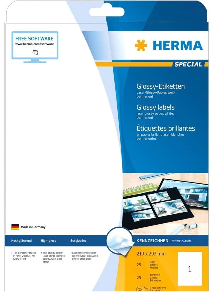 HERMA 4909 etiketė spausdinimui Balta Lipni spausdintuvo etiketė