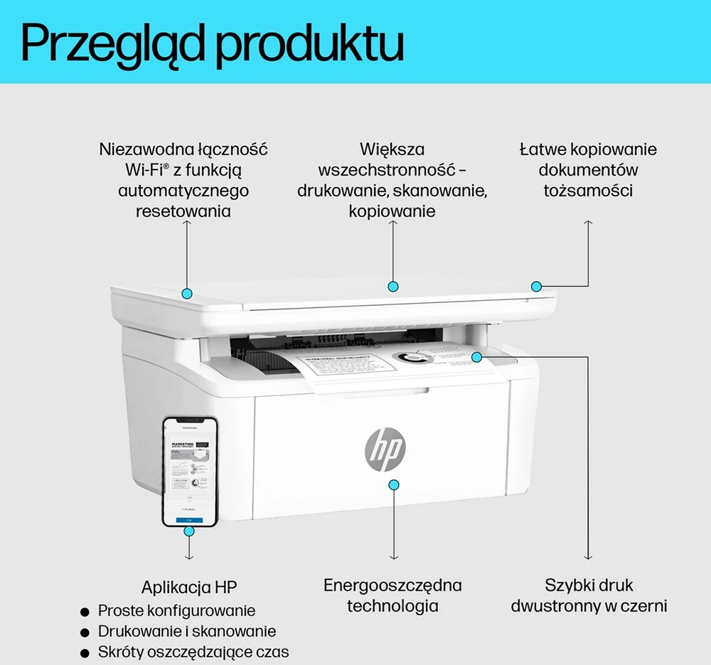 Carruzzo HP LaserJet Wireless Daugiafunkcinis juodai baltas spausdintuvas, kopijavimo aparatas, skaitytuvas