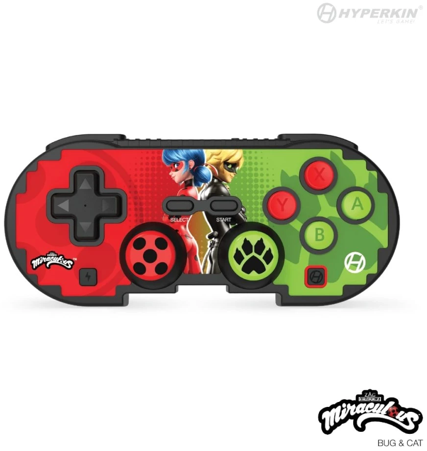 Carruzzo Hyperkin Pixel Art Žalia, Raudona „Bluetooth“ Žaidimų pultelis Nintendo Switch, Nintendo Switch Lite, „Nintendo Switch“ OLED