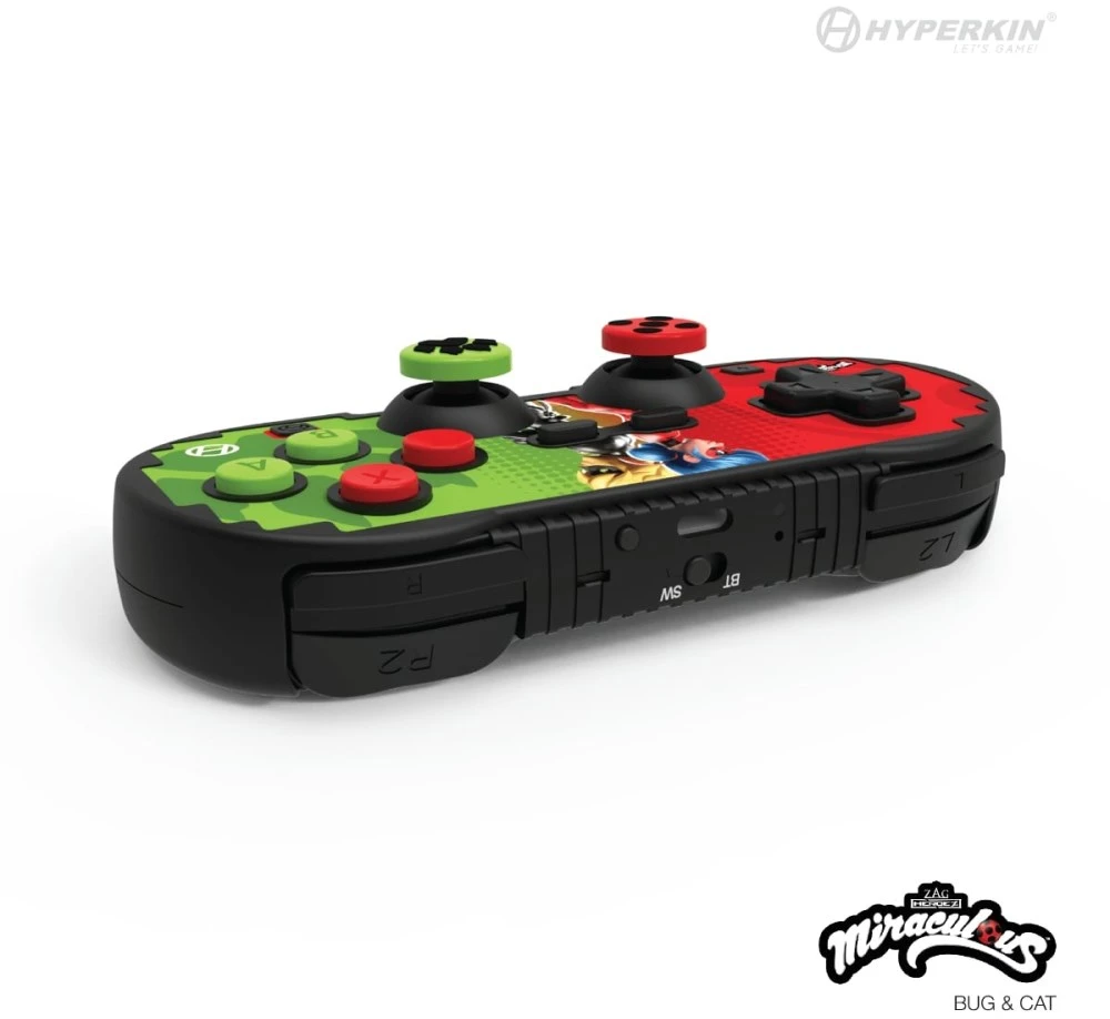 Carruzzo Hyperkin Pixel Art Žalia, Raudona „Bluetooth“ Žaidimų pultelis Nintendo Switch, Nintendo Switch Lite, „Nintendo Switch“ OLED