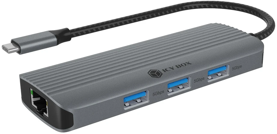 Carruzzo ICY BOX IB-DK4034a-CPD Vielinis USB 3.2 Gen 1 (3.1 Gen 1) Type-C Aliuminis, Sidabras