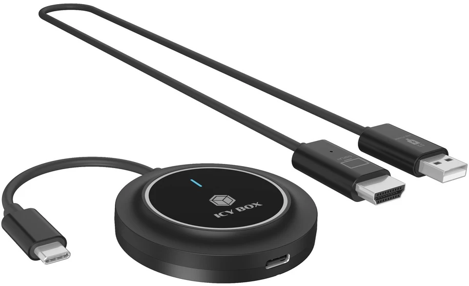 Carruzzo ICY BOX IB-WL101 belaidė sistema pristatymams HDMI / USB Type-C Saugumo raktas