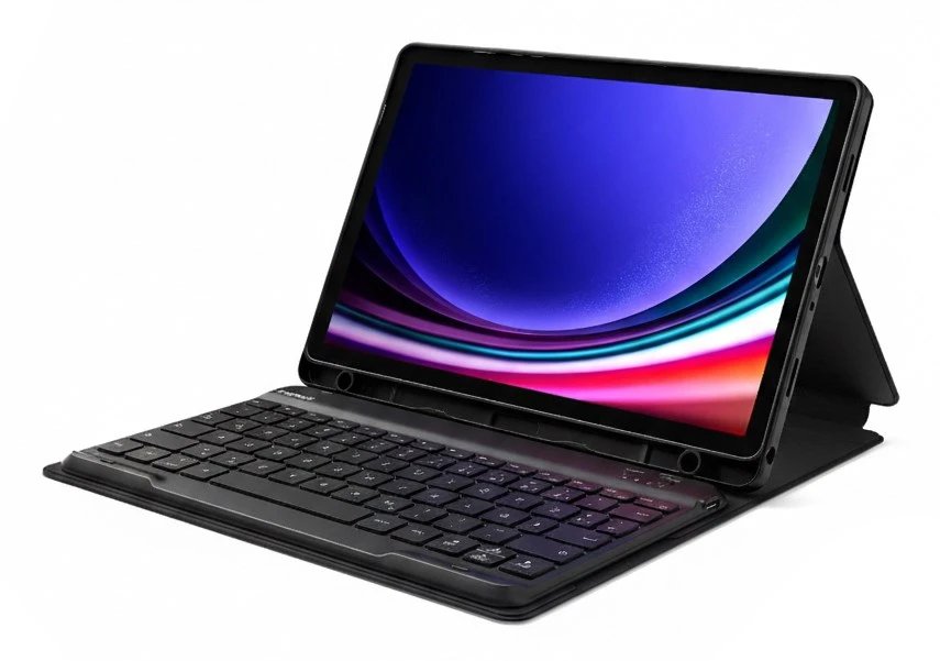 Klaviatūra Carruzzo Inateck N0028_BLACK planšetinio kompiuterio dėklas 27,9 cm (11″) „Folio“ Juoda