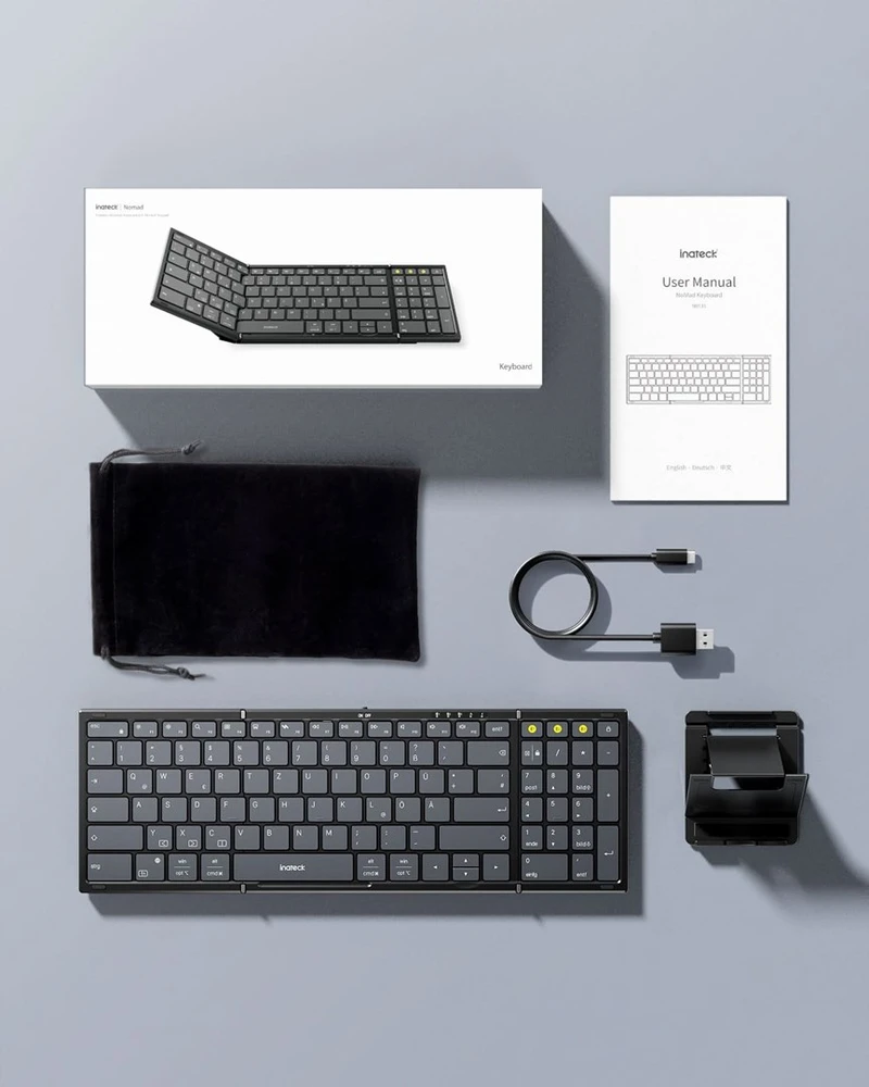 Carruzzo Inateck N0135_BLACK klaviatūra Namams / biurui „Bluetooth“ Juoda