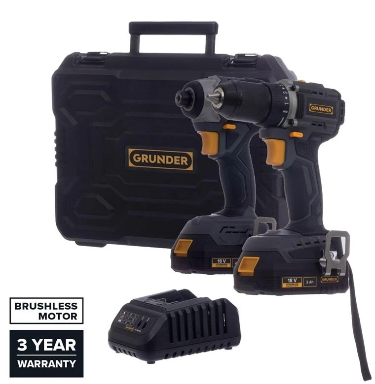 Grąžtas Carruzzo Įrankių rinkinys CD-B0A18 CW-B1218E 18 V BL 2 x 2 AH