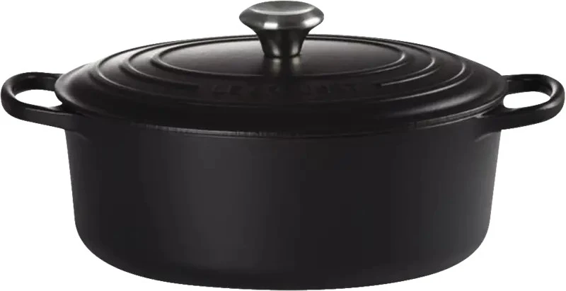 Virtuvinis Indas - Le Creuset Signature Keptuvė 8.9L Emaliuotas Ketaus Karščiui Atsparus Juodas