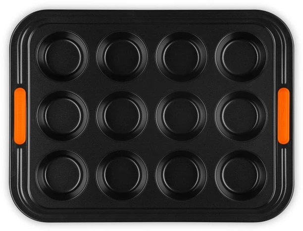 Kepimo Forma - Le Creuset Muffin Forma iš Anglies Plieno, Neprideganti, 12 Puodelių, 240°C