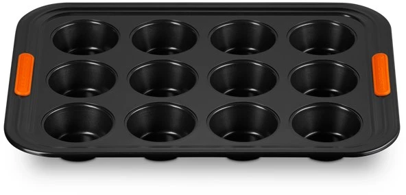 Kepimo Forma - Le Creuset Muffin Forma iš Anglies Plieno, Neprideganti, 12 Puodelių, 240°C