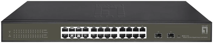 Šakotuvas Level One Carruzzo LevelOne GES-2126 tinklo komutatorius Valdomas L2 Gigabit Ethernet (10/100/1000) Juoda