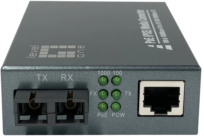 Level One Carruzzo LevelOne GVT-2014 tinklo medijos keitiklis 1000 Mbit/ai 1310 nm Vienas režimas Pilka