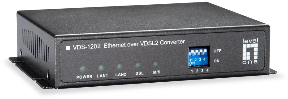 Level One Carruzzo LevelOne VDS-1202 tinklo medijos keitiklis 100 Mbit/ai Pilka