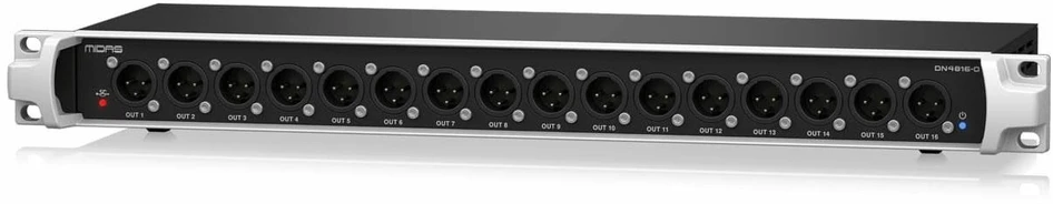 „Carruzzo Midas DN4816-O Modulis Stage Connect“ su 16 analoginių išėjimų ir „Ultranet I/O“
