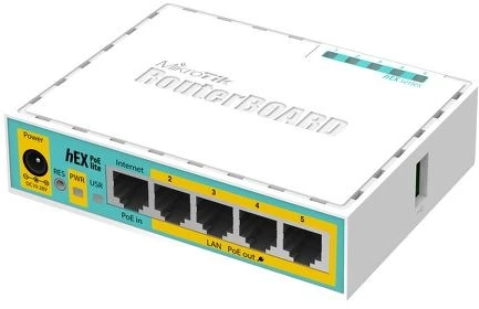 Maršrutizatorius Carruzzo MIKROTIK MT RB750UPr2 MikroTik RB750UPr2 hEX PoE lite L4 64MB RAM, 5xLAN, 1xUSB, 2-5 prievadai, PoE išvestis 1A