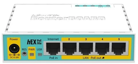 Maršrutizatorius Carruzzo MIKROTIK MT RB750UPr2 MikroTik RB750UPr2 hEX PoE lite L4 64MB RAM, 5xLAN, 1xUSB, 2-5 prievadai, PoE išvestis 1A