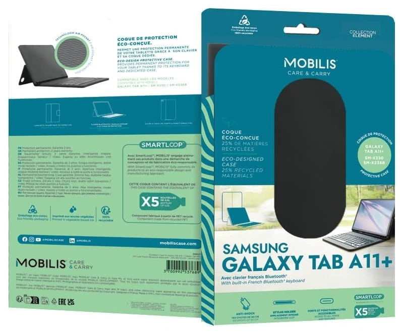 Carruzzo Mobilis 068027 planšetinio kompiuterio dėklas 27,9 cm (11″) „Folio“ Juoda