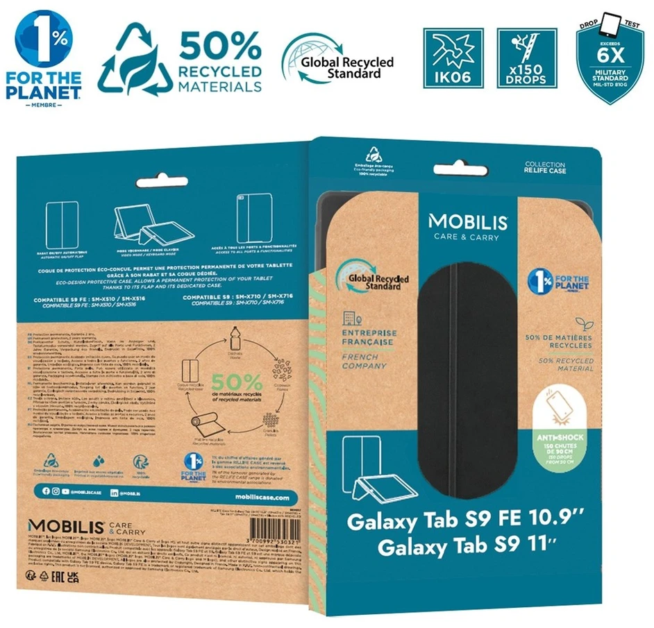 Carruzzo Mobilis Re.Life 27,9 cm (11″) Atlenkiamas dėklas Juoda