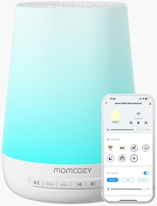 Momcozy baltojo triukšmo aparatas - šviestuvas