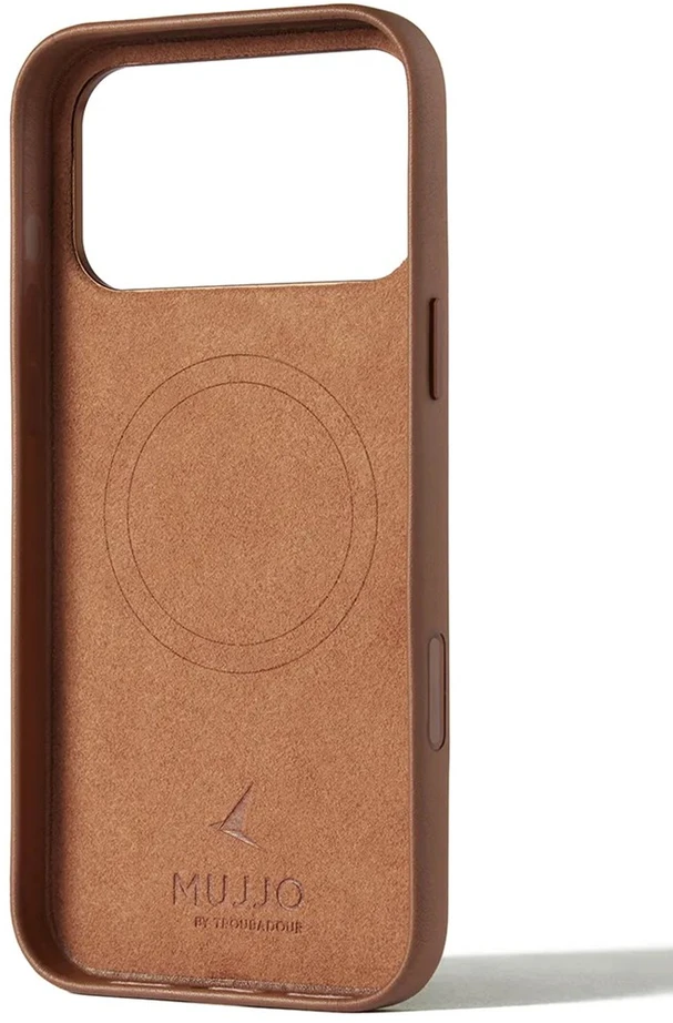 Carruzzo „Mujjo“ piniginės odinis dėklas – dėklai, sukurti „iPhone 17 Pro Max“, suderinami su „MagSafe“ (gelsvai rudas)