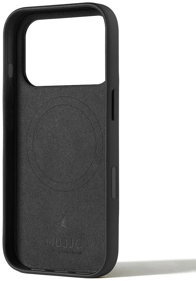 Carruzzo Mujjo Wallet Odinis dėklas - etui skórzane do iPhone 17 Pro kompatybilne su MagSafe (juodas)