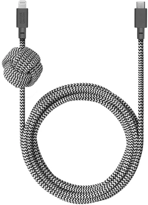Native Union Night Cable - USB-C - lightning kabelis, 3 m (zebra)