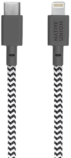Native Union Night Cable - USB-C - lightning kabelis, 3 m (zebra)