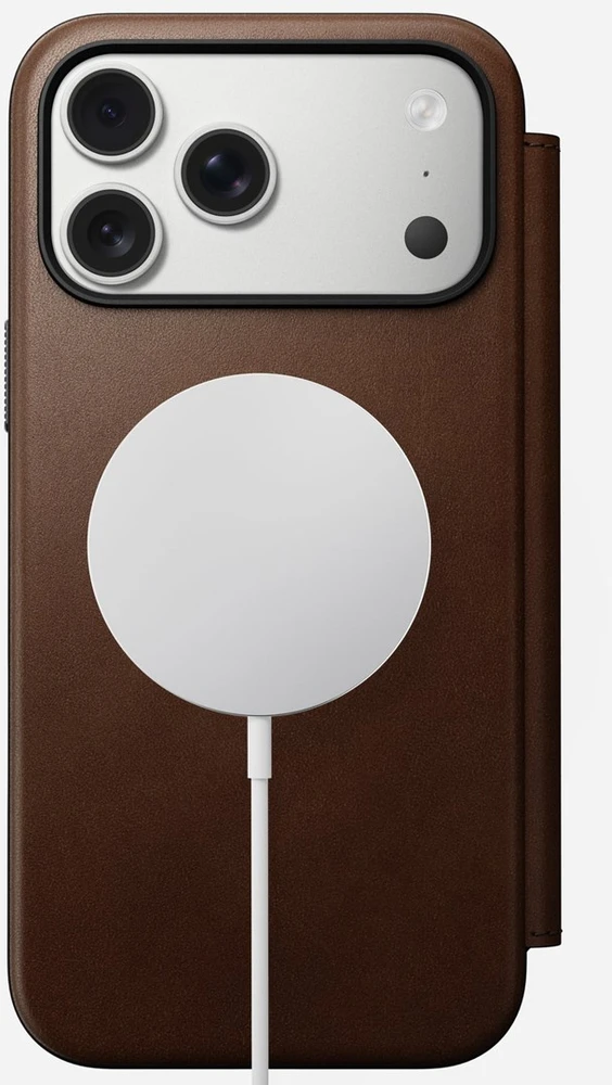 „Nomad Modern“ odinis dėklas, rudas – „iPhone 17 Pro Max“