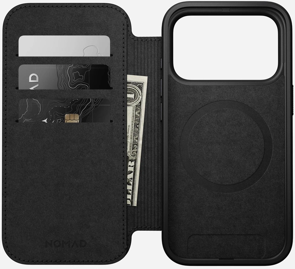 Dėklas Nomad Modern Leather Folio, english tan - iPhone 17 Pro
