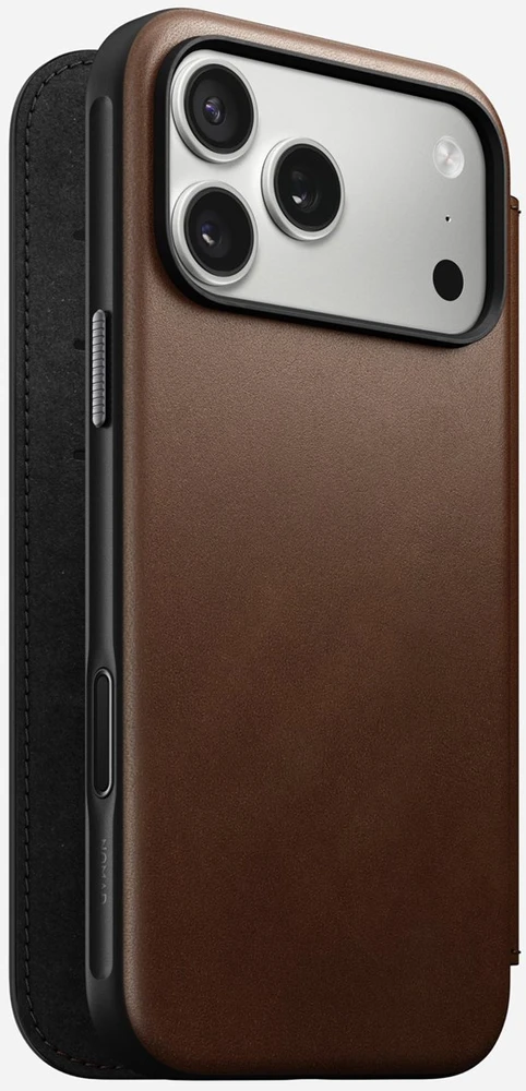 „Nomad Modern“ odinis dėklas, rudas – „iPhone 17 Pro Max“