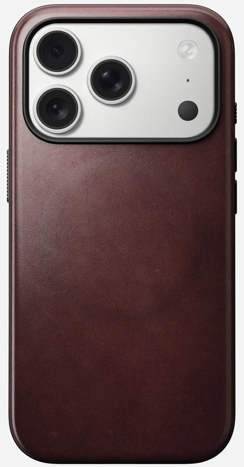 Dėklas Nomad Modern Odinis dėklas, burgundy (Horween) - iPhone 17 Pro
