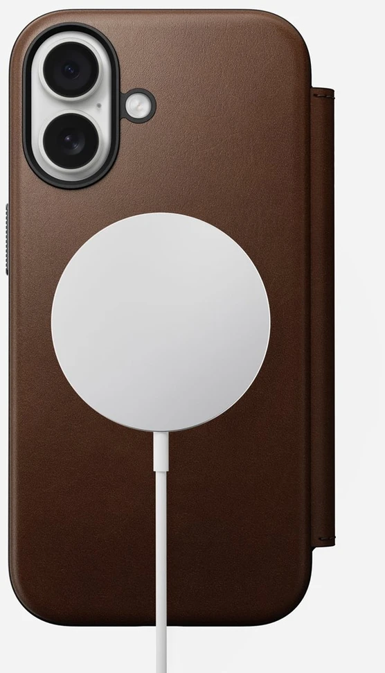 „Nomad Modern“ odinis dėklas, rudas – „iPhone 17“