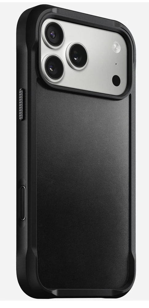 Nomad Rugged Odinis dėklas, juodas (Horween) - iPhone 17 Pro Max