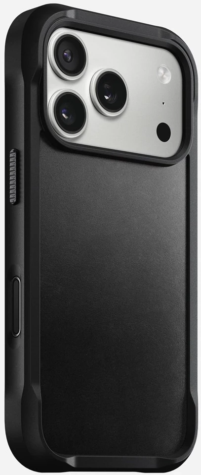 Dėklas Nomad Rugged Odinis dėklas, juodas (Horween) - iPhone 17 Pro
