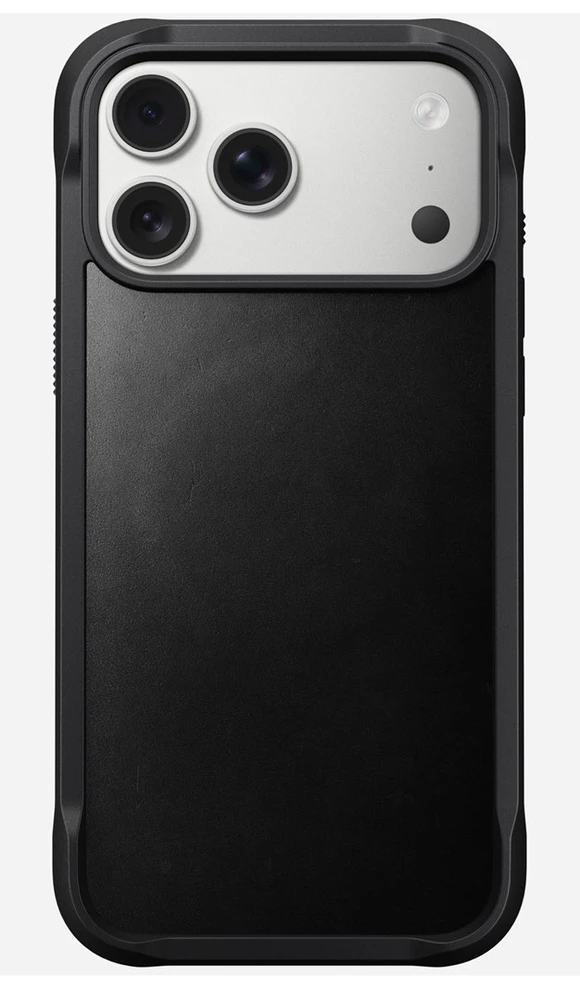 Nomad Rugged Odinis dėklas, juodas (Horween) - iPhone 17 Pro Max