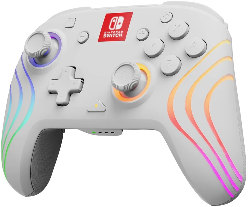Carruzzo PDP Afterglow Wave Balta USB Žaidimų pultelis Analoginis / skaitmeninis Nintendo Switch, Nintendo Switch Lite, „Nintendo Switch“ OLED