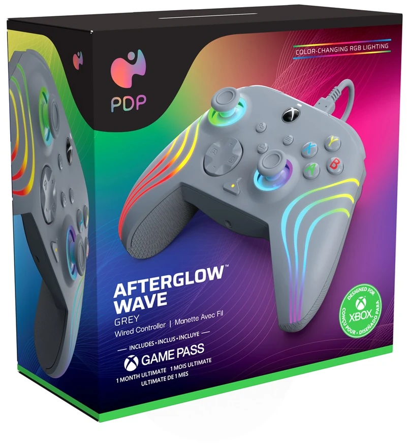 PDP XBOX Series X/S ir PC pilkas laidinis valdiklis (Afterglow Wave)