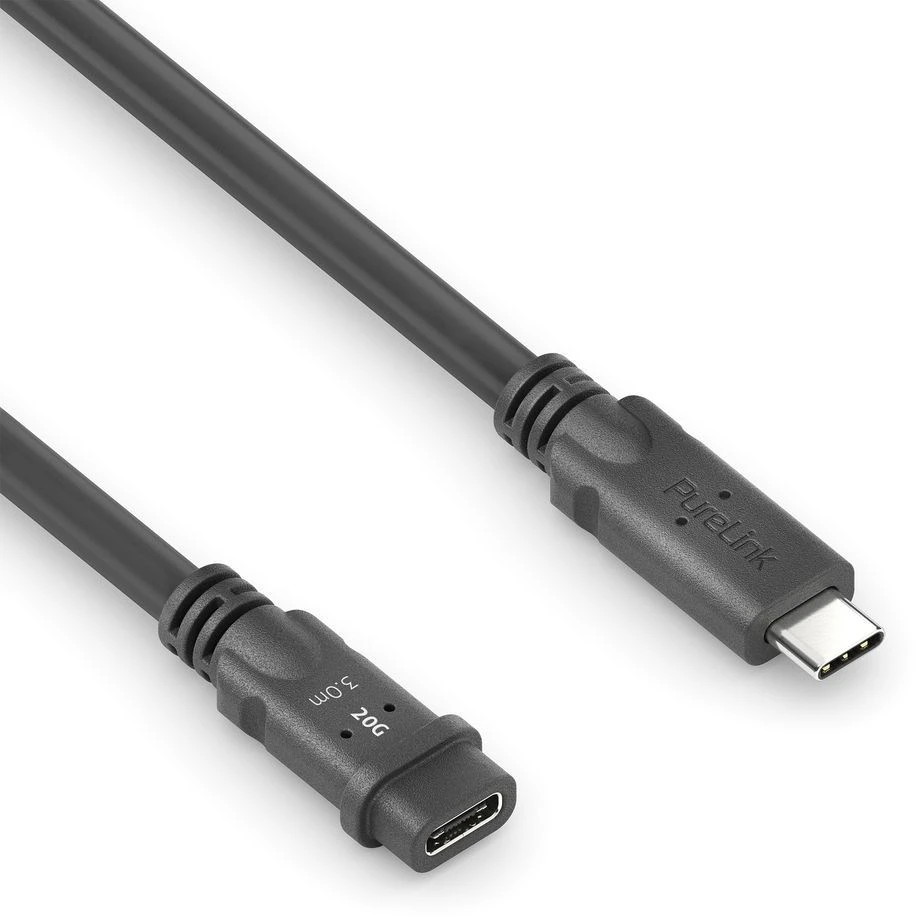 Vision Carruzzo PureLink PI6630-030 USB kabelis USB4 Gen 2×2 3 m USB C 20 Gbit/s 100 W Juoda