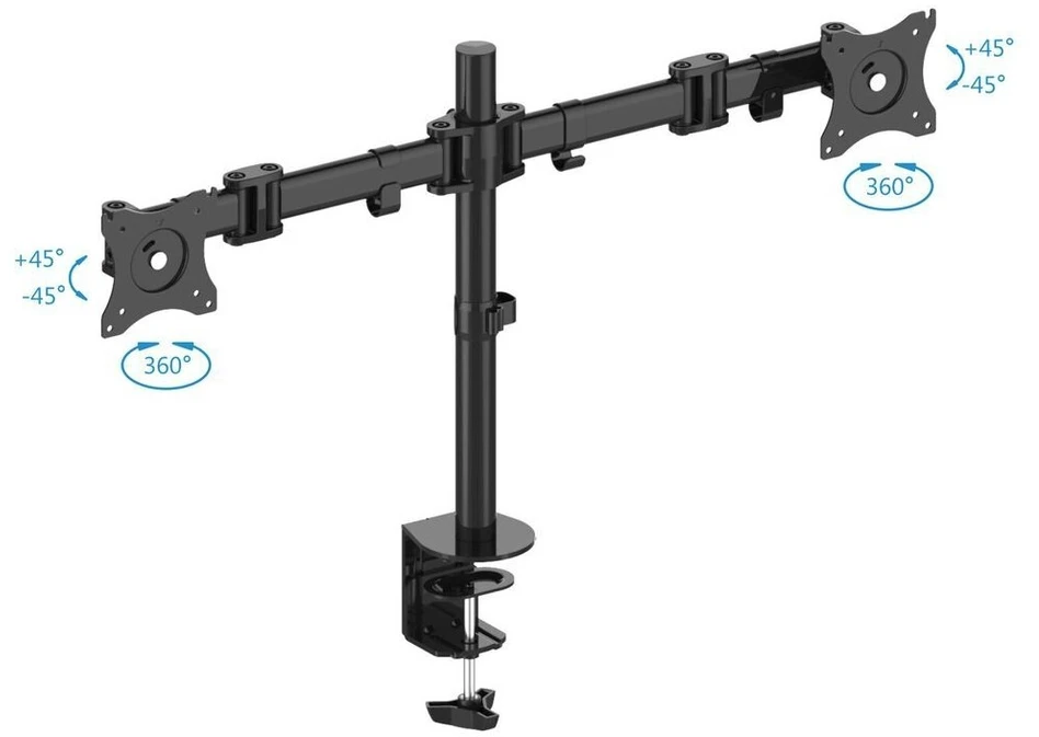 Carruzzo PureMounts PM-OFFICE-02 monitoriaus laikiklis arba stovas 68,6 cm (27″) Stalas Juoda
