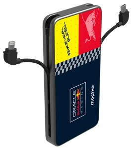Carruzzo „Mophie Powerstation Plus 10K“ Raudona bulių lenktynės 10000 mAh USB-C arba „Lightning“