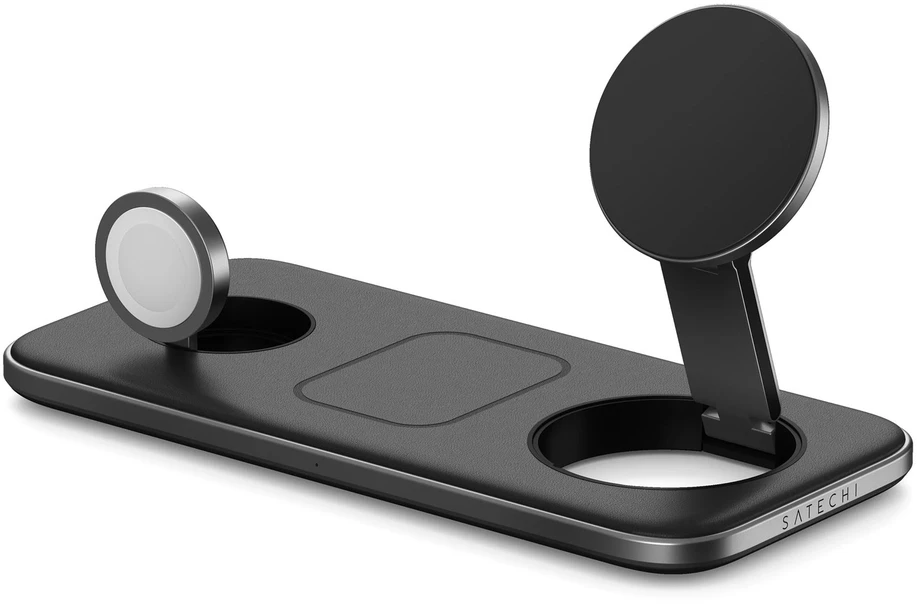 SATECHI Qi2 Trio Wireless Charging Pad - su A,C,G tipo kištukais