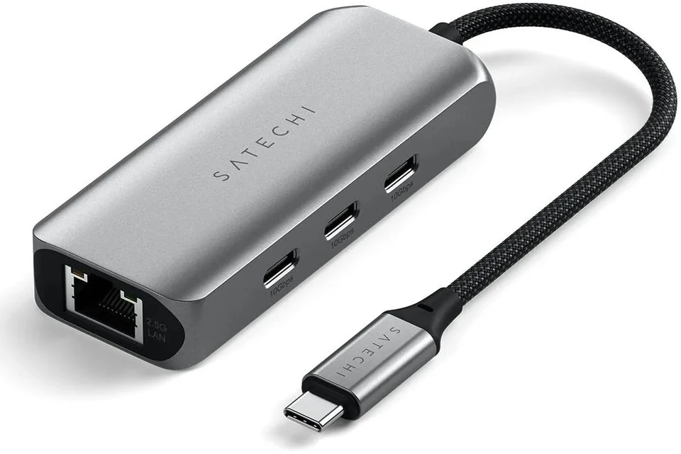 SATECHI keturi viename USB-C šakotuvas su 2,5 gigabito eternetu – Kosminė pilka
