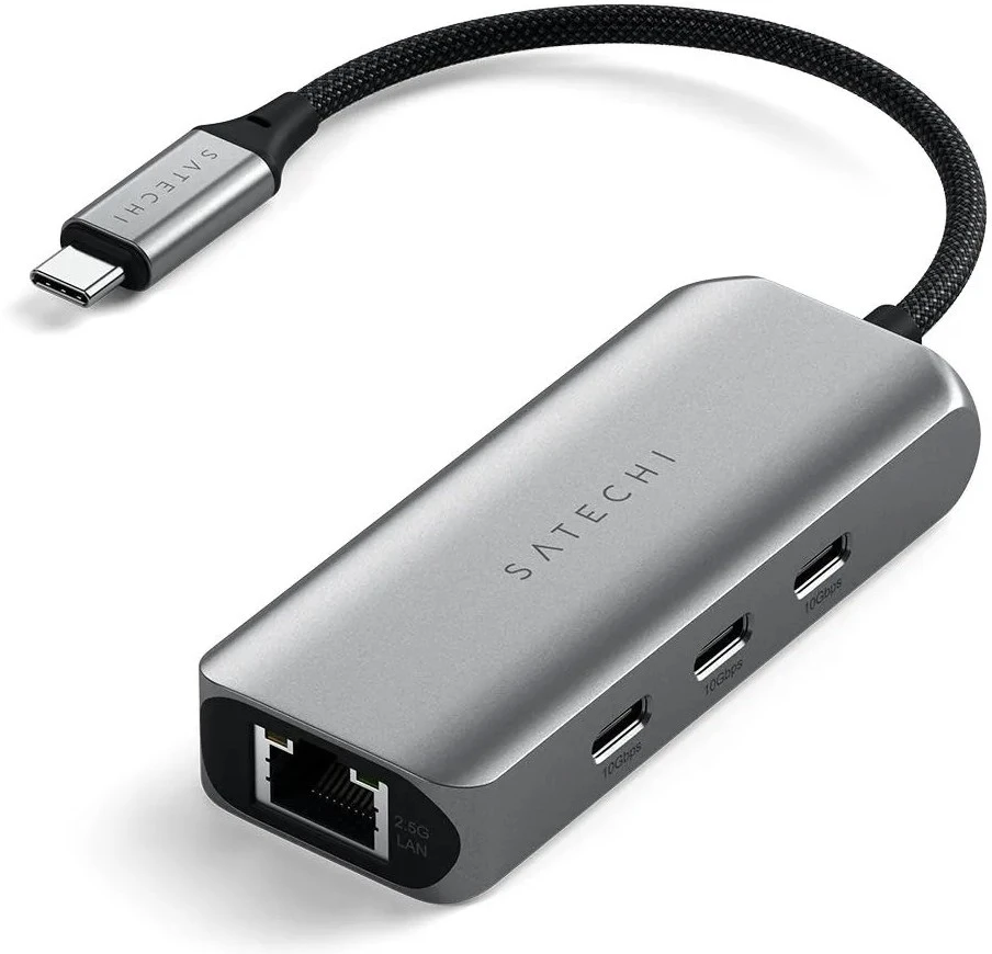 SATECHI keturi viename USB-C šakotuvas su 2,5 gigabito eternetu – Kosminė pilka