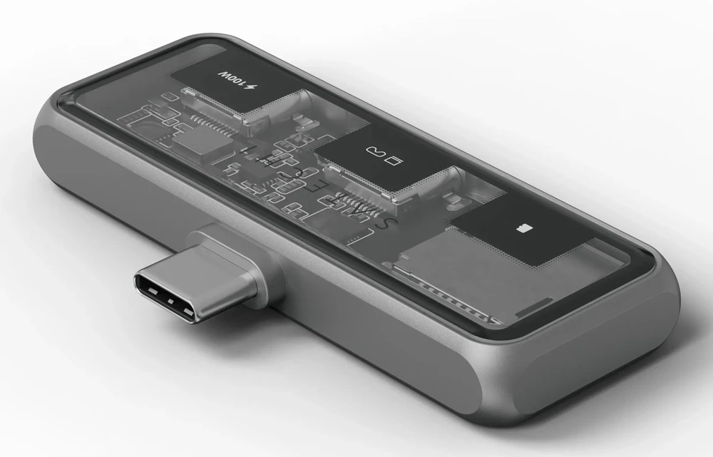Adapteris ŠAKOTUVAS 3in1 USB C Satechi Mobile XR ST-HXRSDM erškėčiai pilka