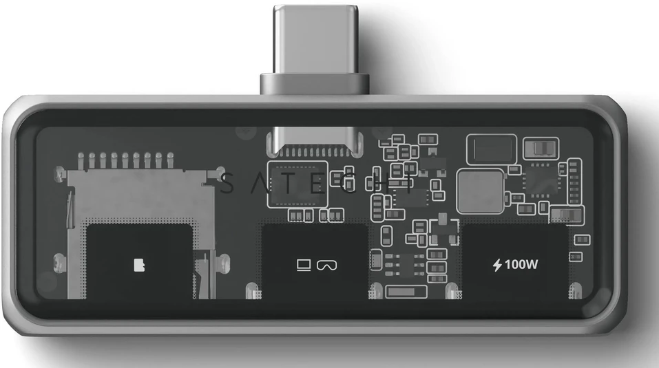 Adapteris ŠAKOTUVAS 3in1 USB C Satechi Mobile XR ST-HXRSDM erškėčiai pilka