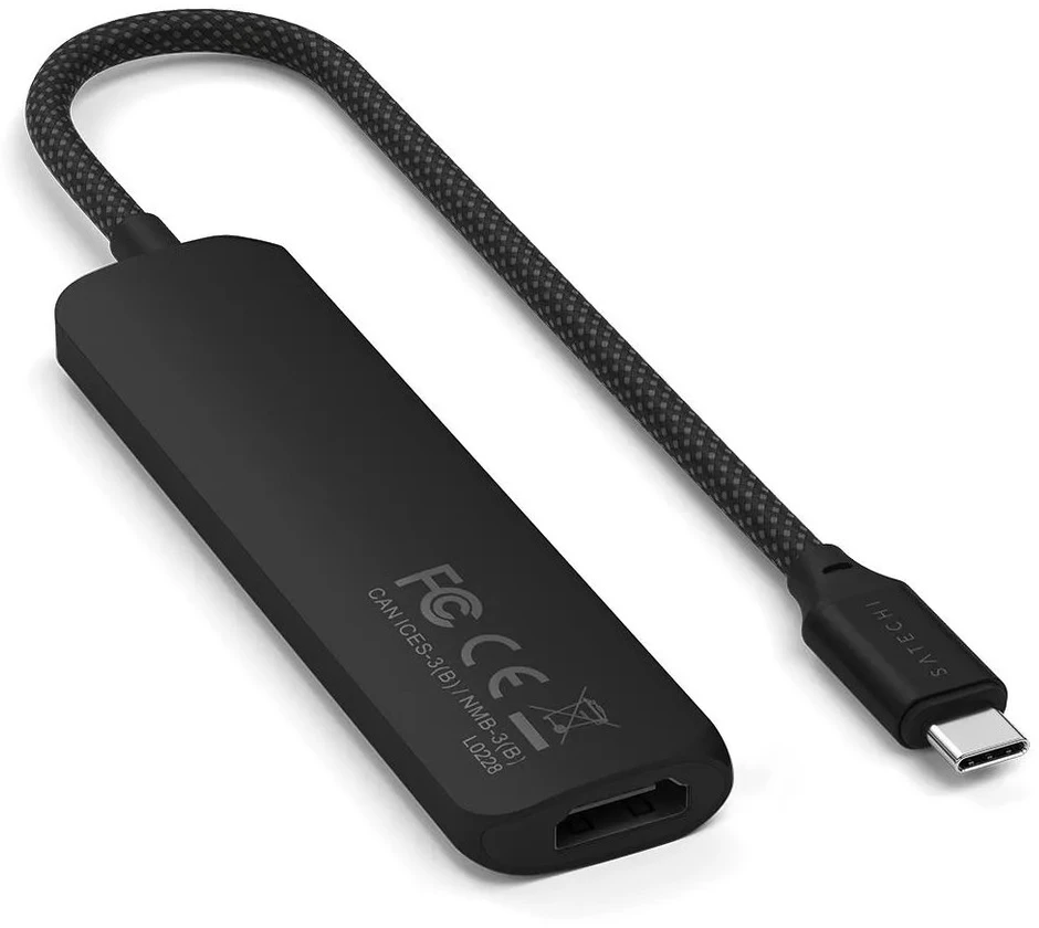 SATECHI 4-in-1 USB-C Slim Multiport Adapteris 4K (Juodas)