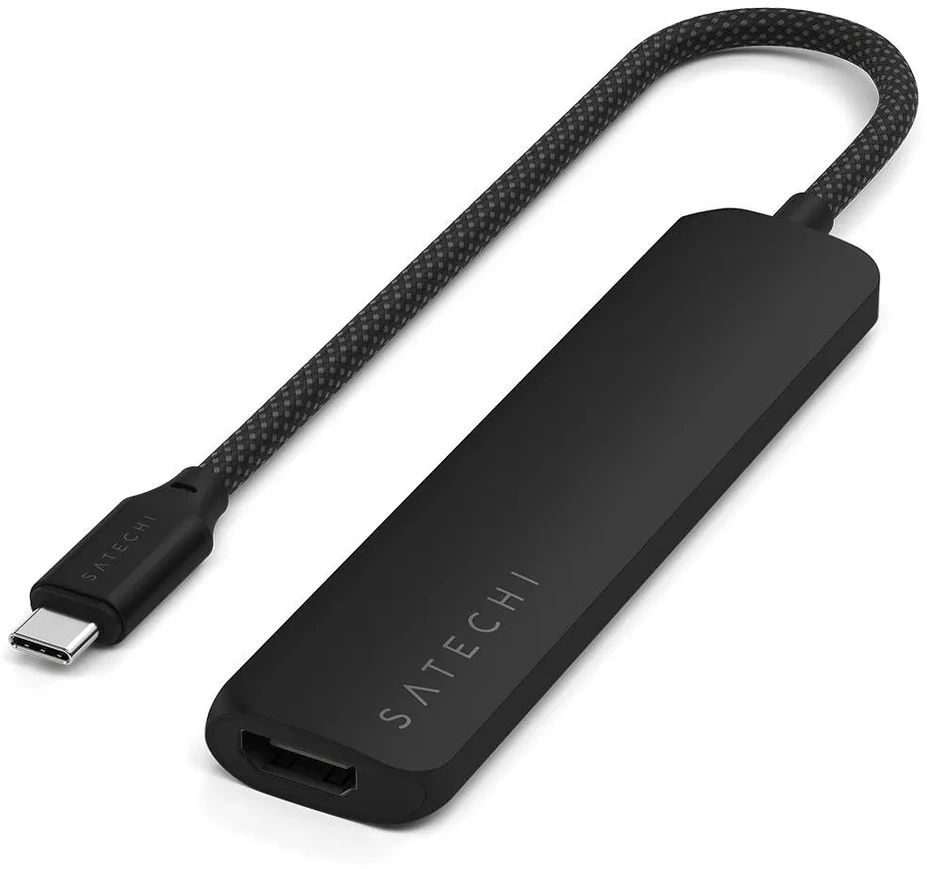 SATECHI 6-in-1 USB-C Slim Multiport Adapteris (Juodas)