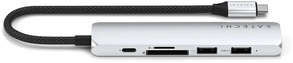 SATECHI 6-in-1 USB-C Slim Multiport Adapteris (Sidabrinis)