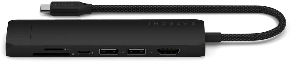 SATECHI 7-in-1 USB-C Slim Multiport Adapteris with Ethernet (Juodas)